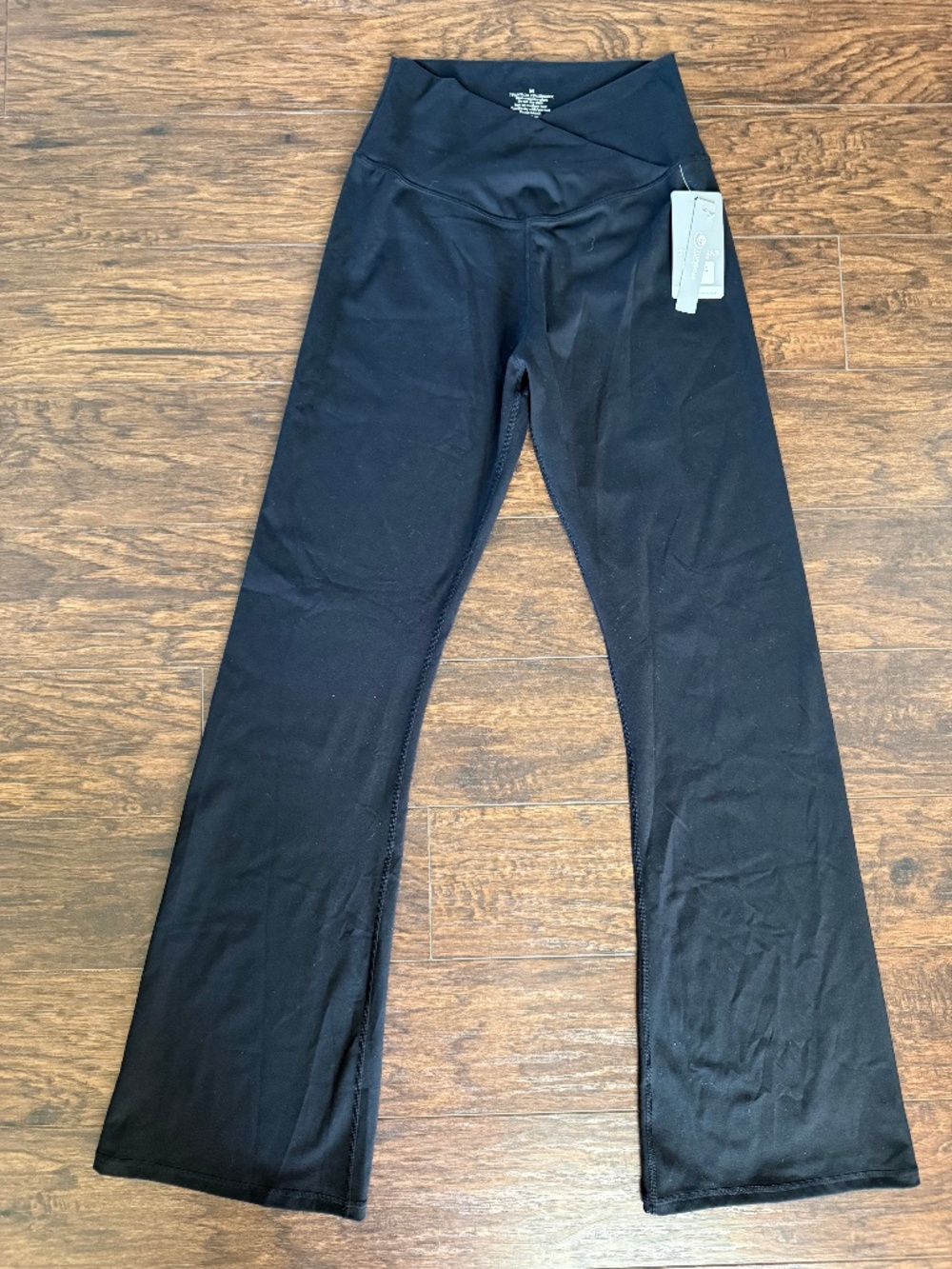 Topyogas Black Flare Leggings Size M NWT High Waist Stretch Yoga Pants